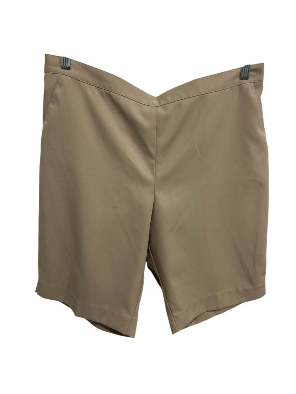 Alfred Dunner 16P Beige Petite Elastic Waist Shorts Minimalist Timeless